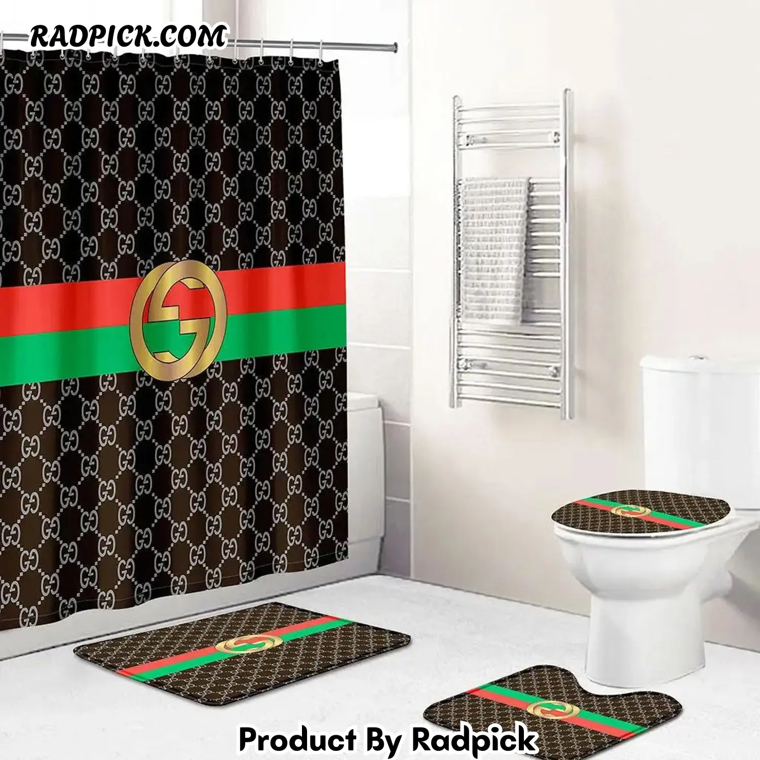 Gucci bathroom set green red brown full shower curtain 151 bathroom set rp387818